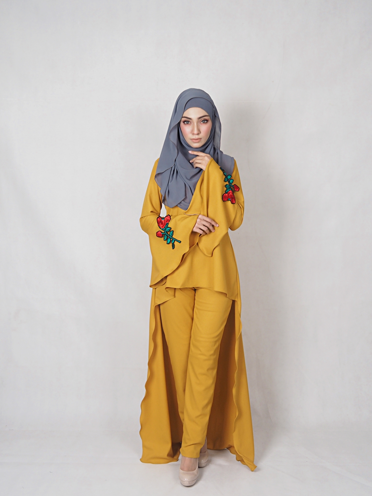 SW4853 Blouse & Pant (Plus Size) Mustard