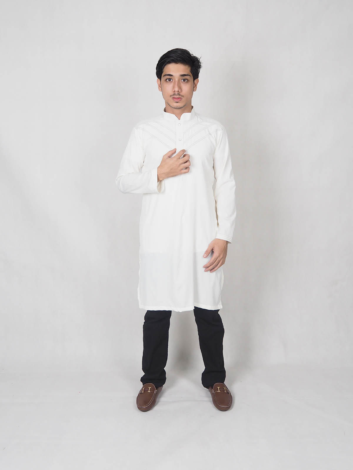 SW4856 Stylish Men Kurta White