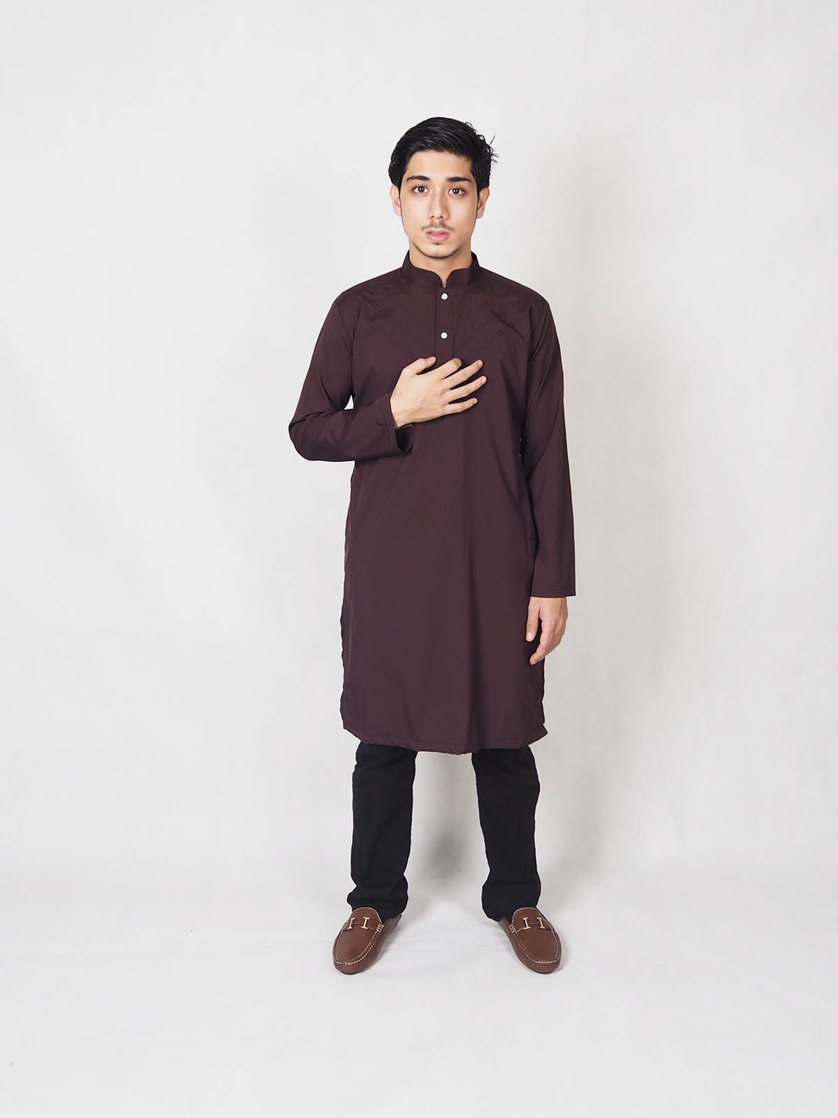 SW4857 Fashion Men Top (Plus Size) Brown