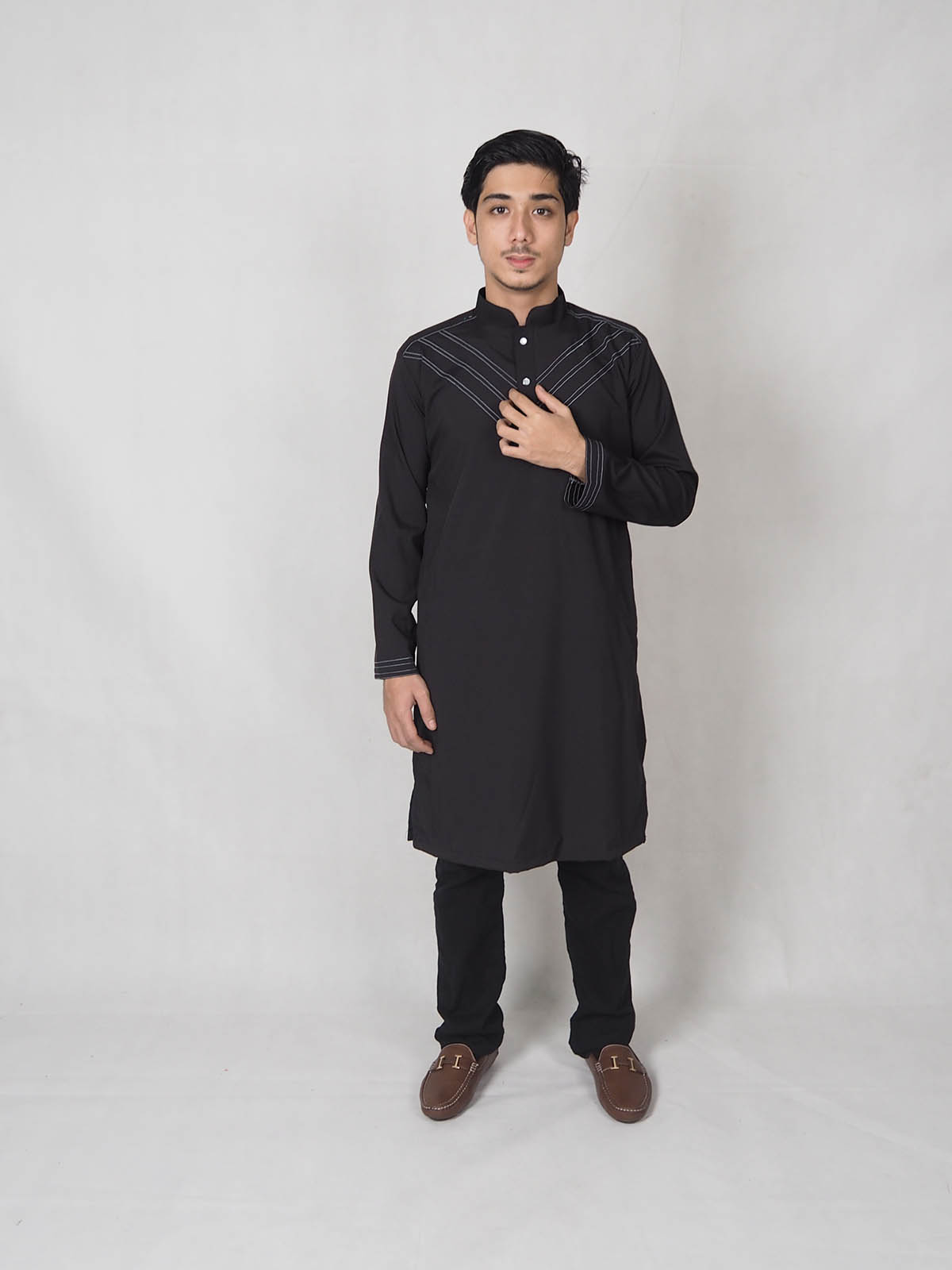 SW4862 Fashion Men Top (Plus Size) Black