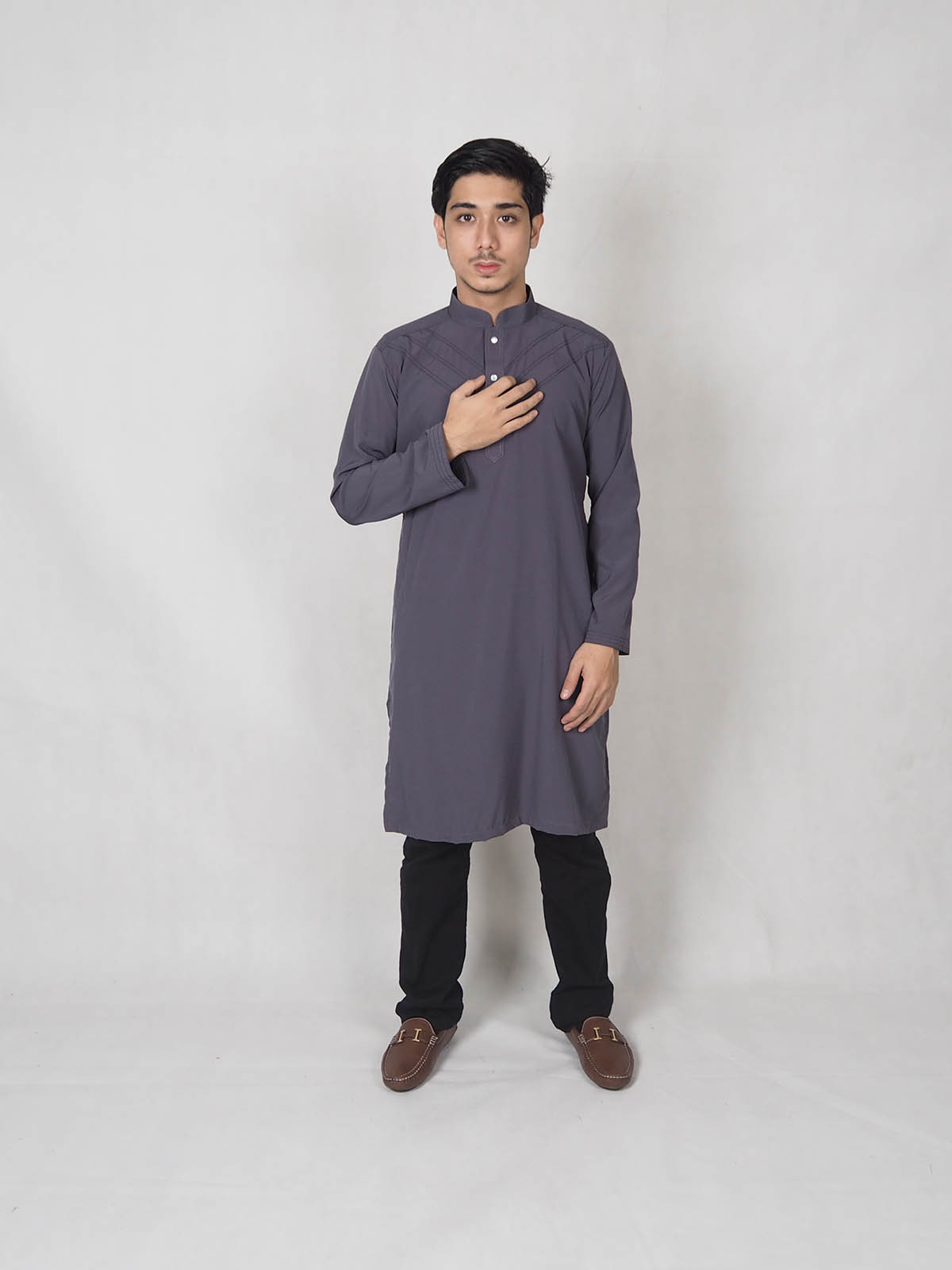 SW4862 Fashion Men Top (Plus Size) Grey