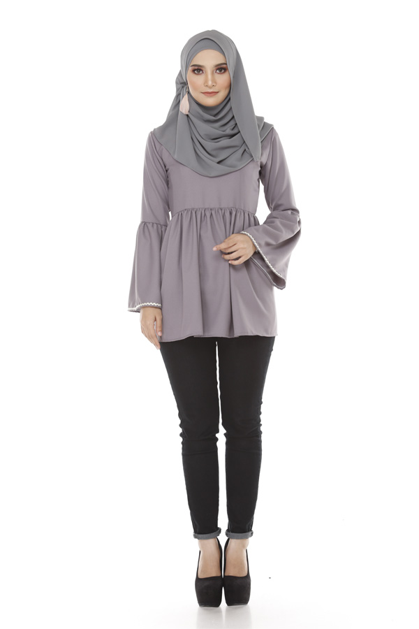 SW4864 Fashion Blouse (Plus Size) Grey