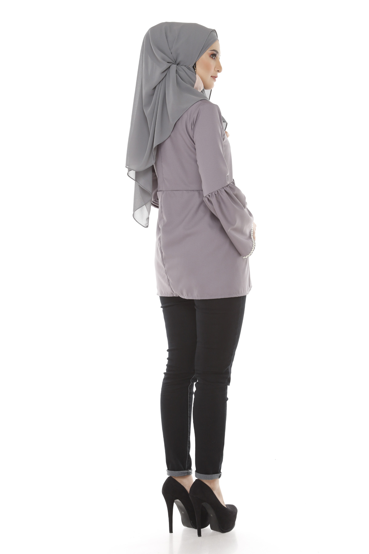 SW4864 Fashion Blouse (Plus Size) Grey