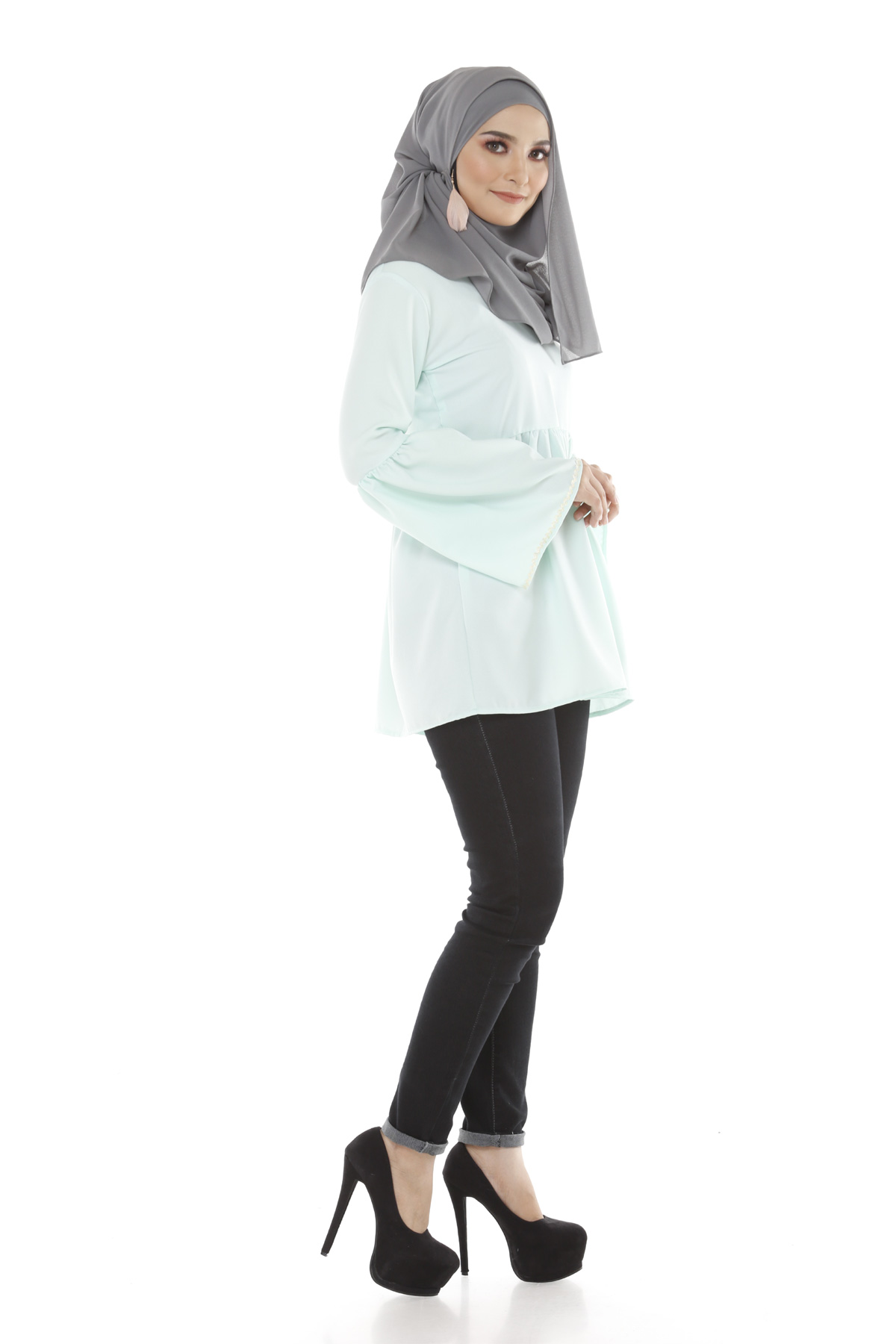 SW4864 Fashion Blouse (Plus Size) Light Green