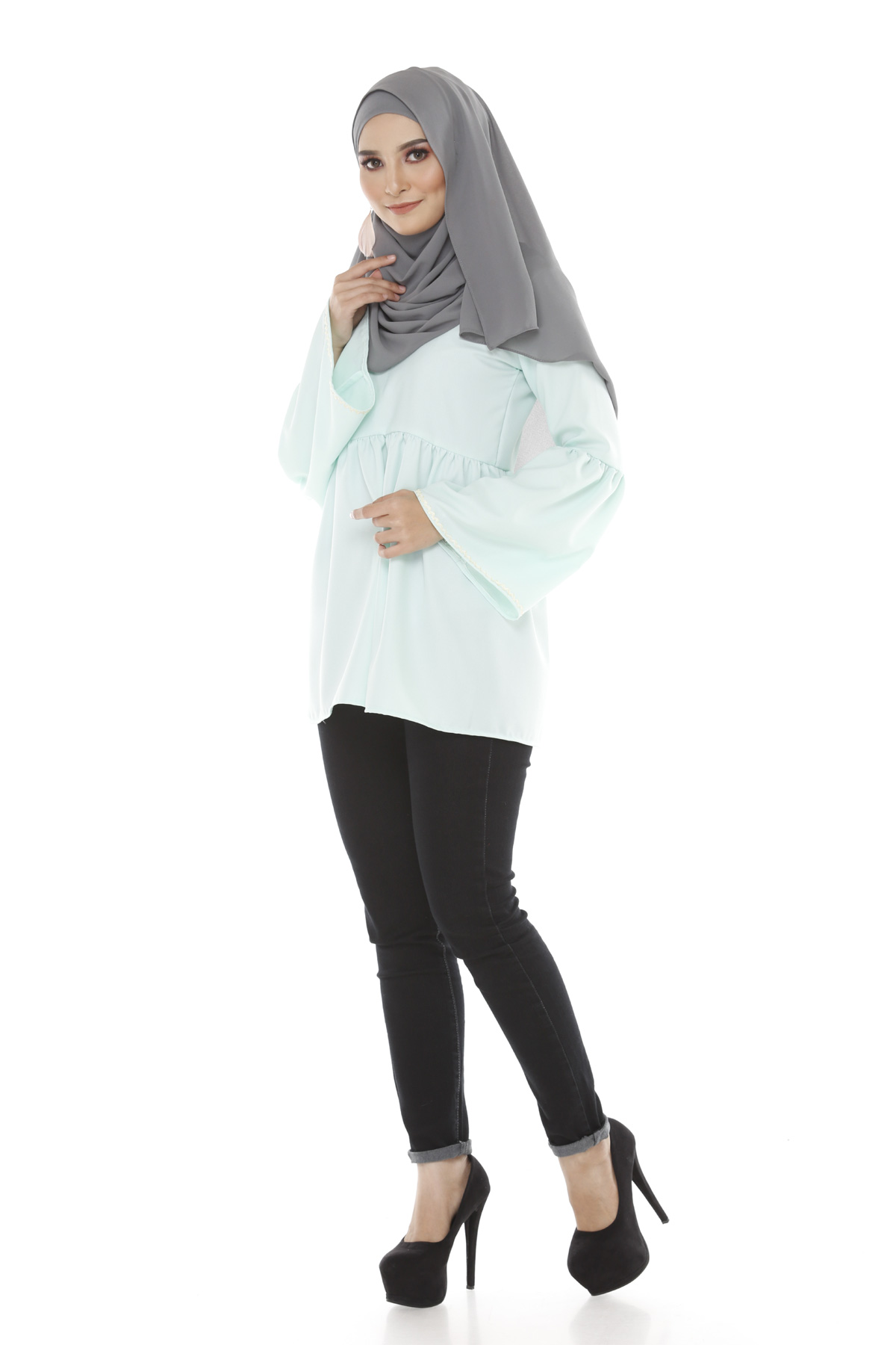 SW4864 Fashion Blouse (Plus Size) Light Green