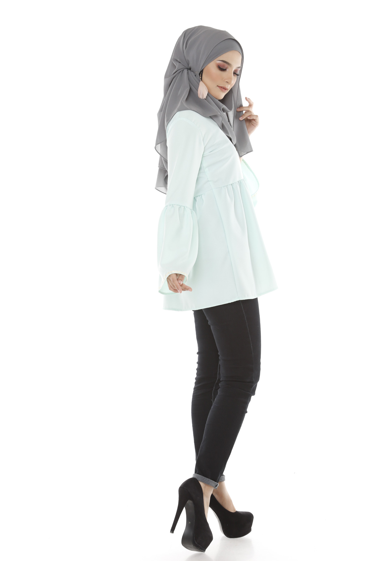 SW4864 Fashion Blouse (Plus Size) Light Green