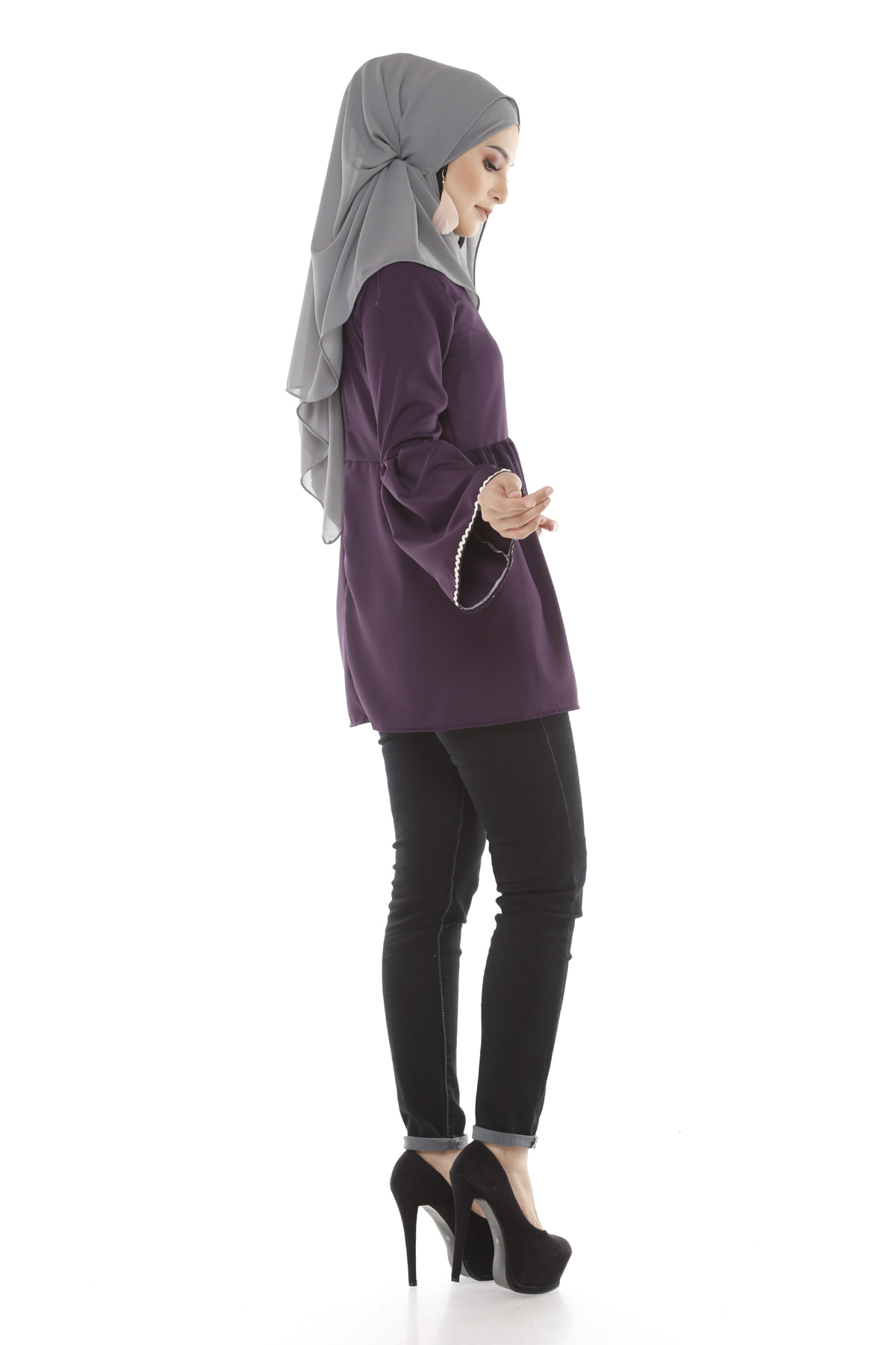 SW4864 Fashion Blouse (Plus Size) Purple