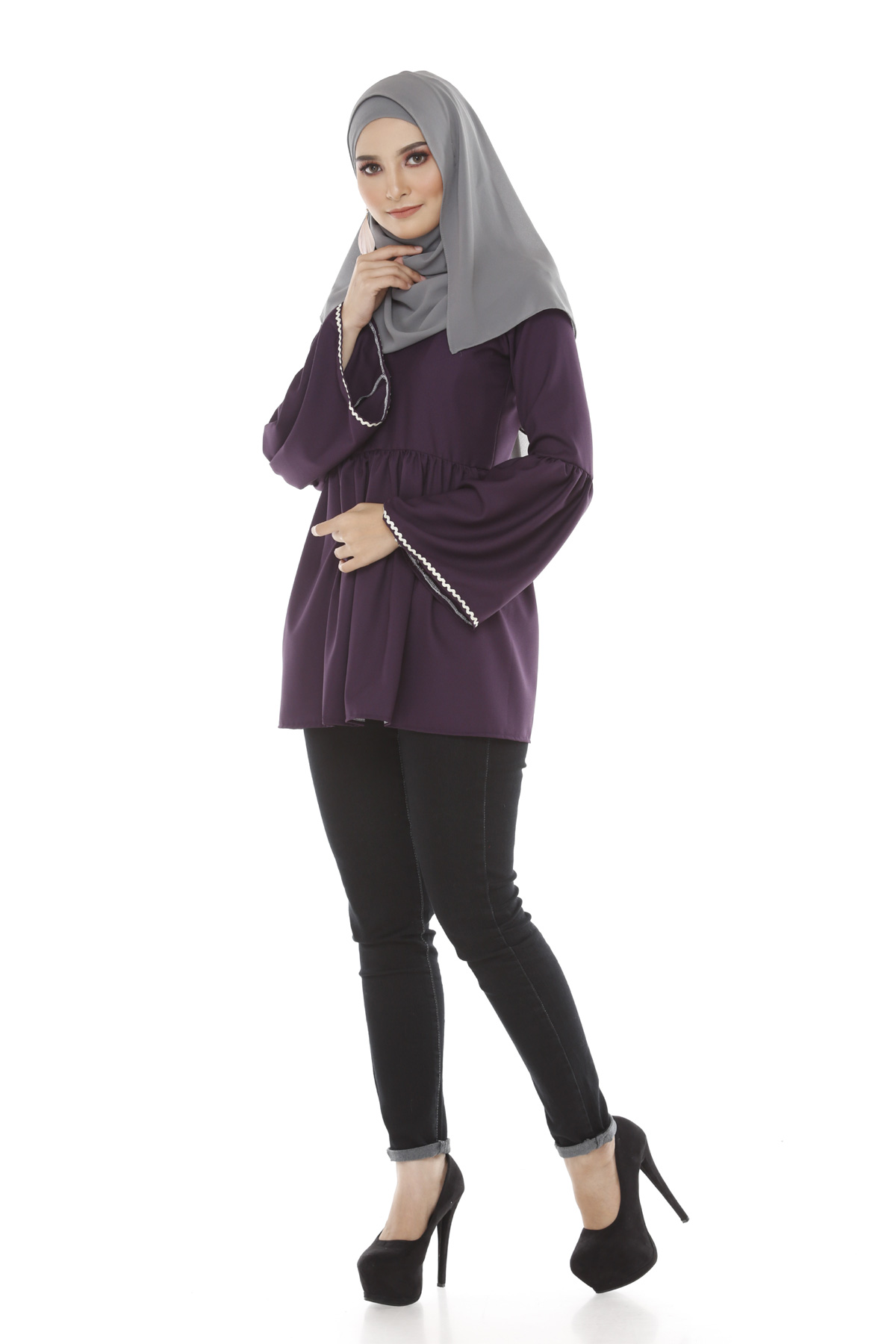 SW4864 Fashion Blouse (Plus Size) Purple