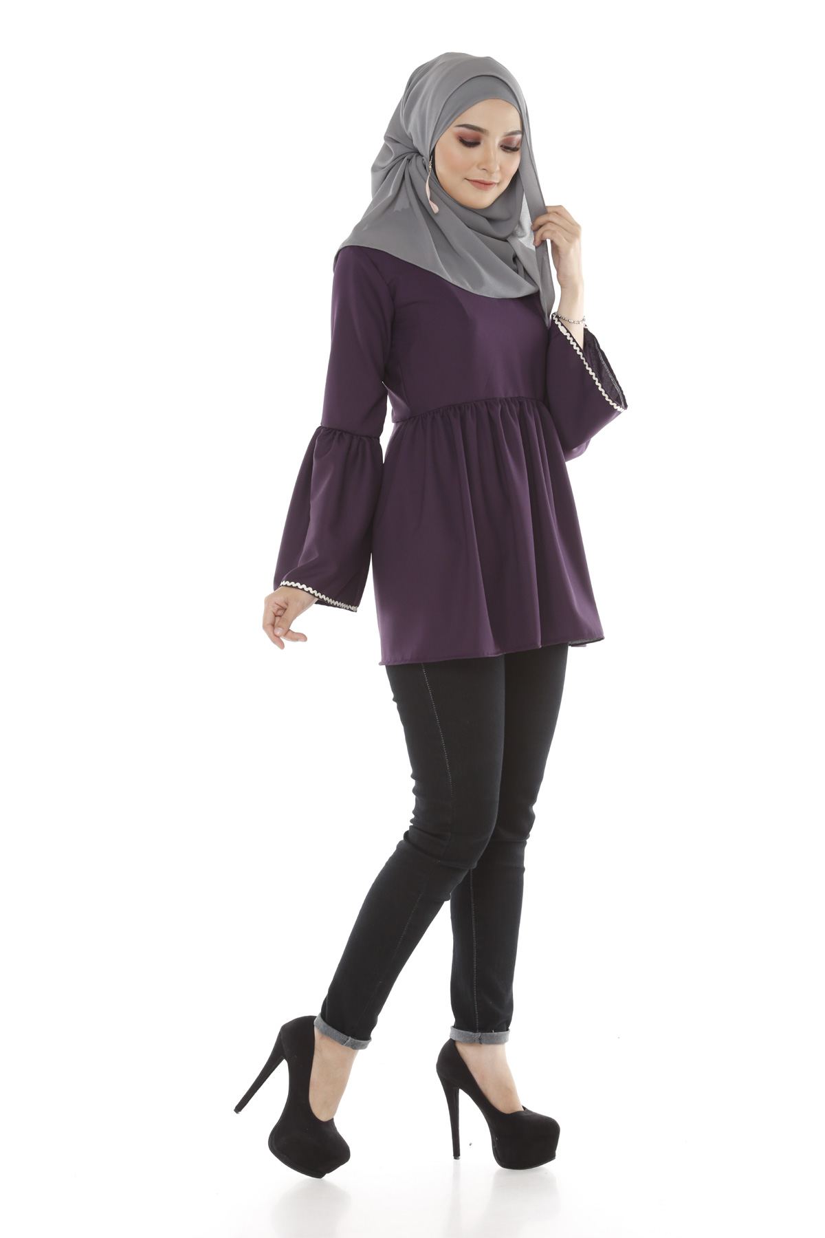 SW4864 Fashion Blouse (Plus Size) Purple