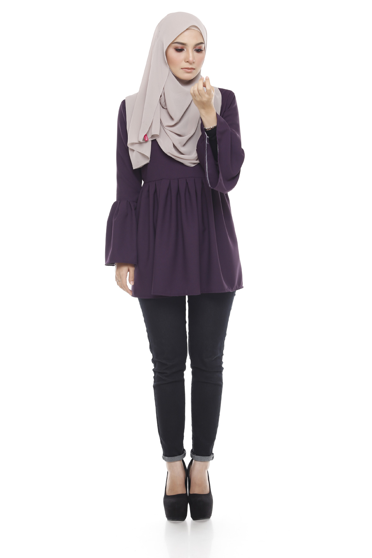 SW4866 Pretty Blouse (Plus Size) Purple