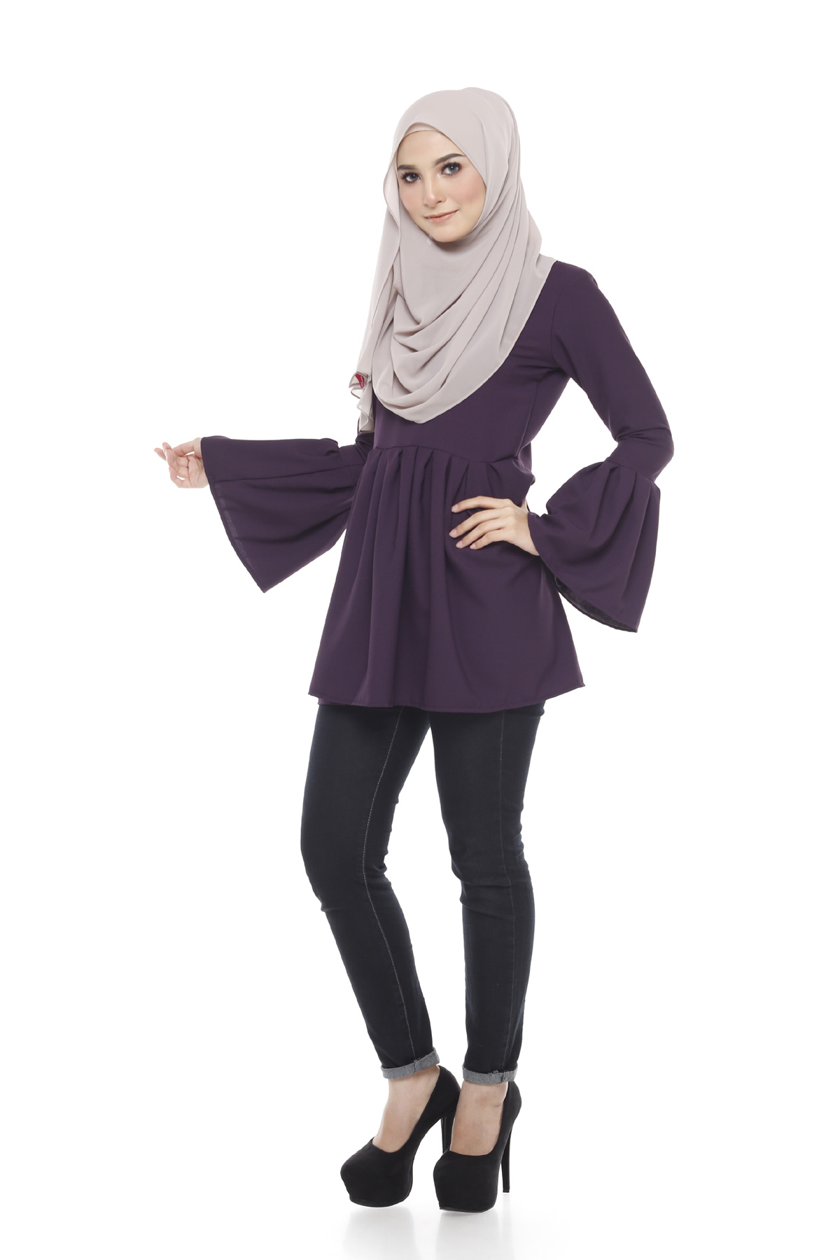 SW4866 Pretty Blouse (Plus Size) Purple