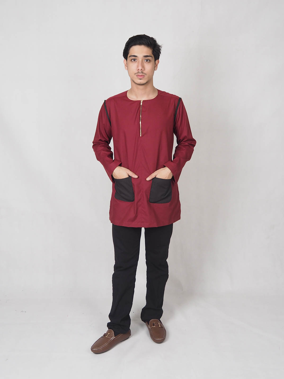 SW4877 Fashion Men Kurta Maroon