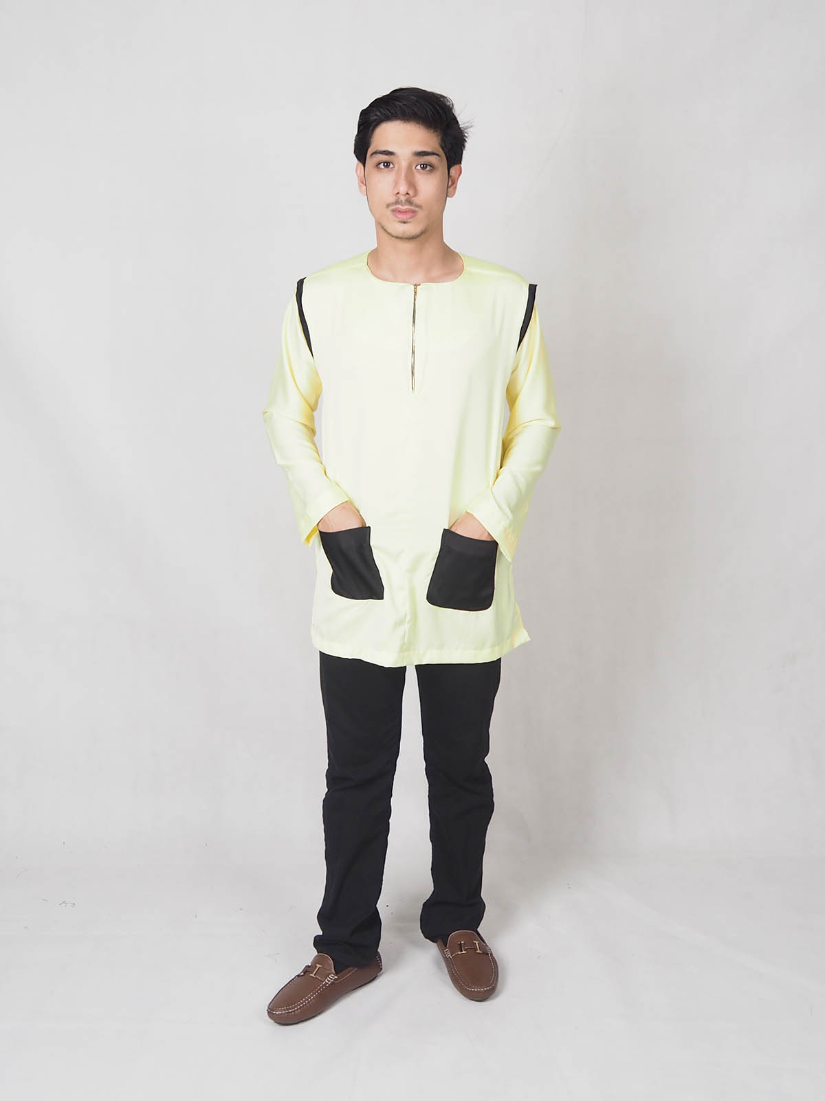 SW4877 Fashion Men Kurta Yellow