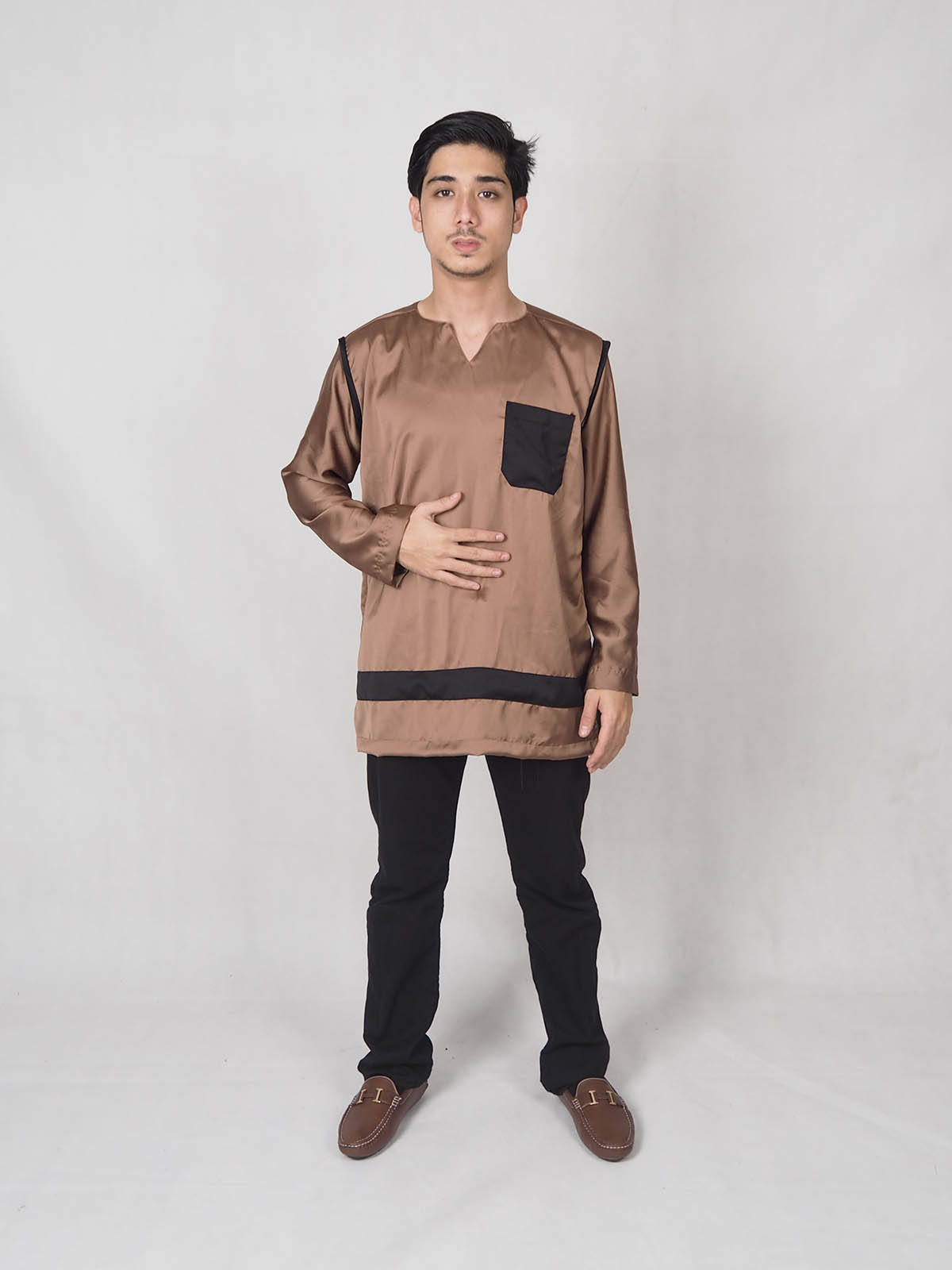 SW4878 Trendy Men Kurta Brown