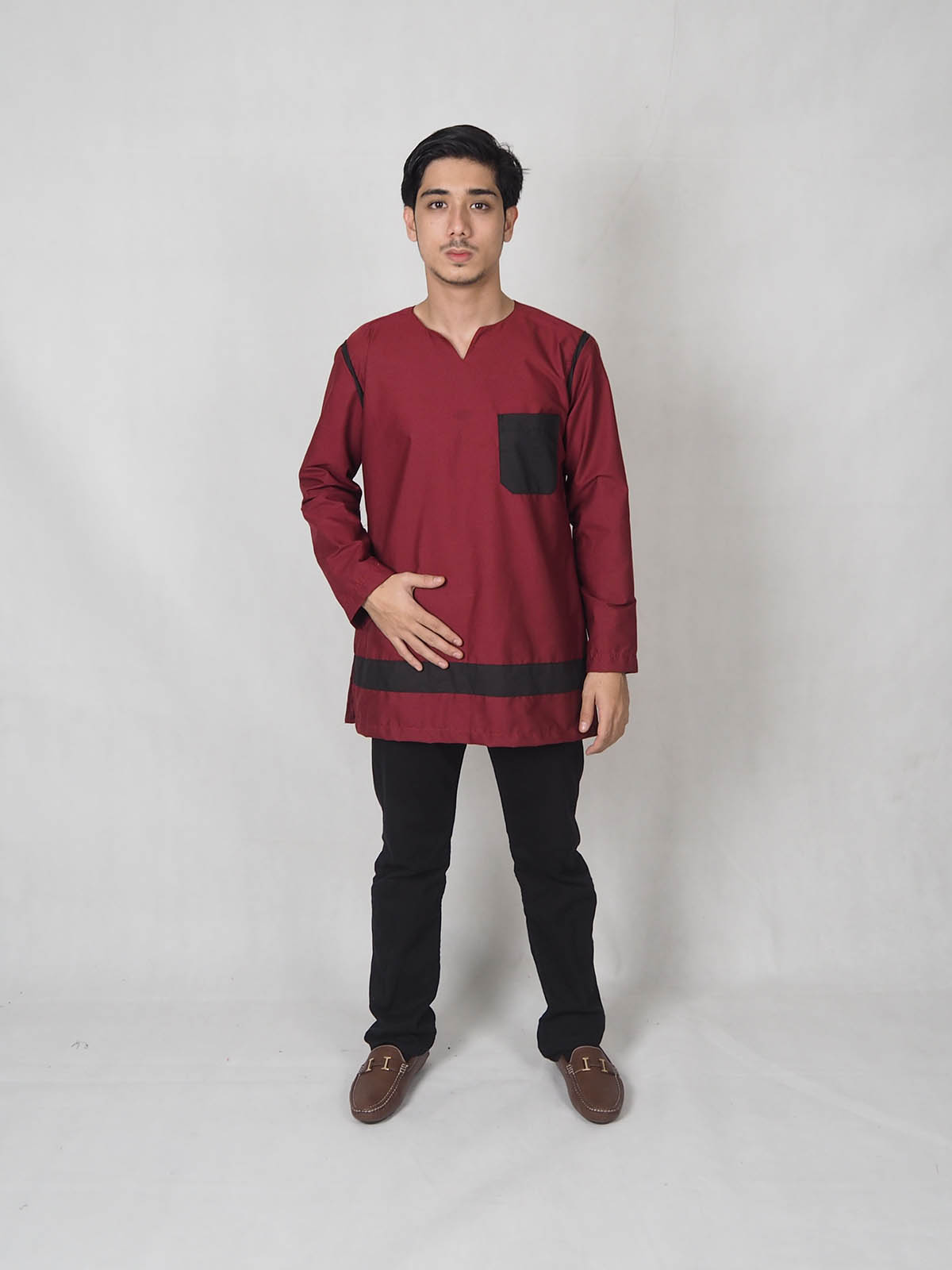 SW4878 Trendy Men Kurta Maroon