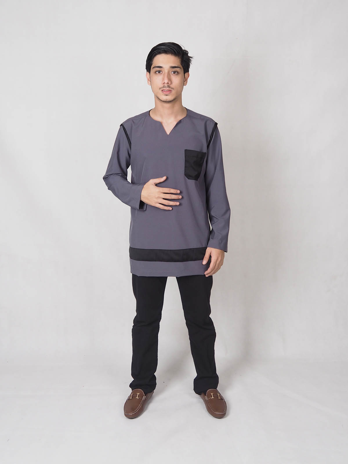 SW4878 Trendy Men Kurta Grey