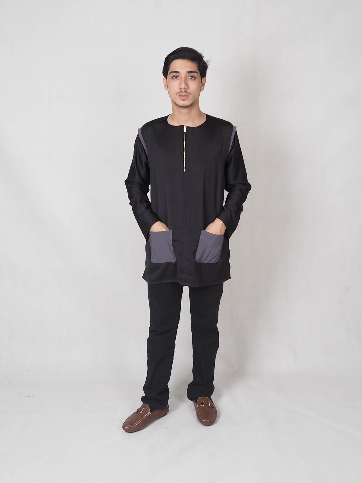 SW4881 Men Kurta (Plus Size) Black