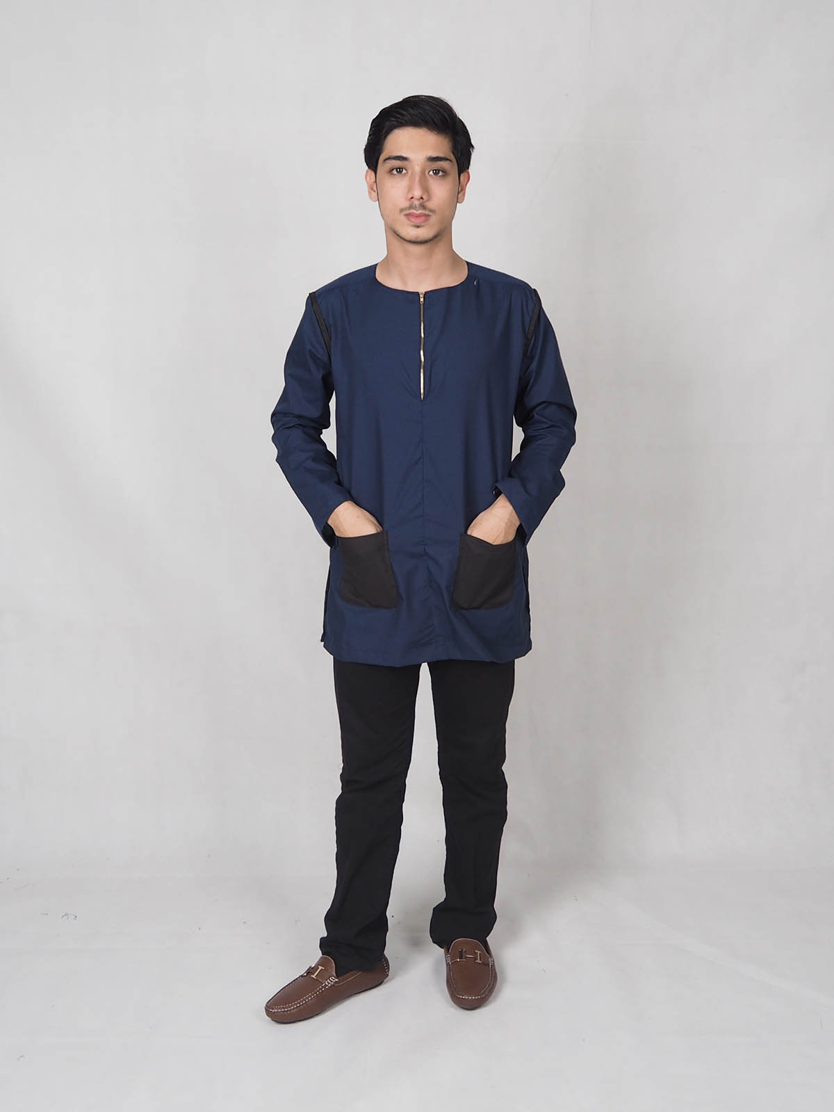 SW4883 Men Kurta (Plus Size) Navy