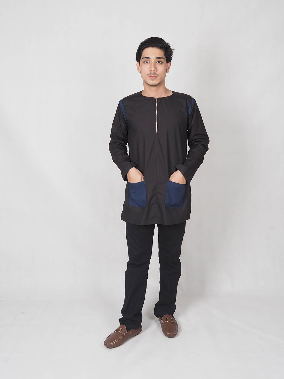 SW4884 Men Kurta (Plus Size) Black