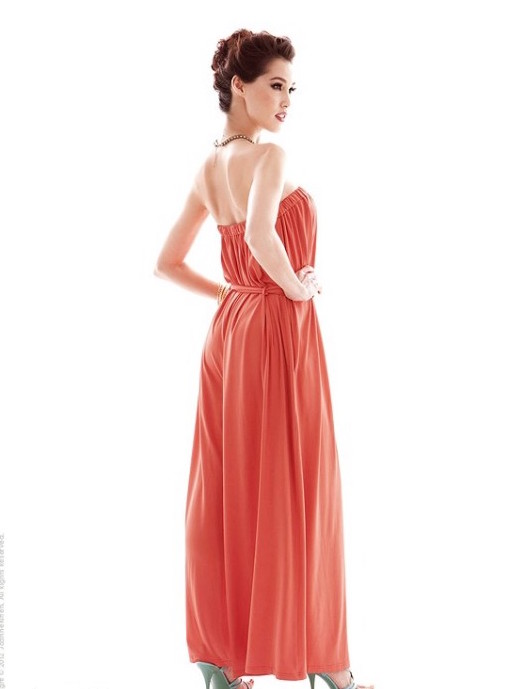 WD21165 Fashion Tube Jumpsuit Orange