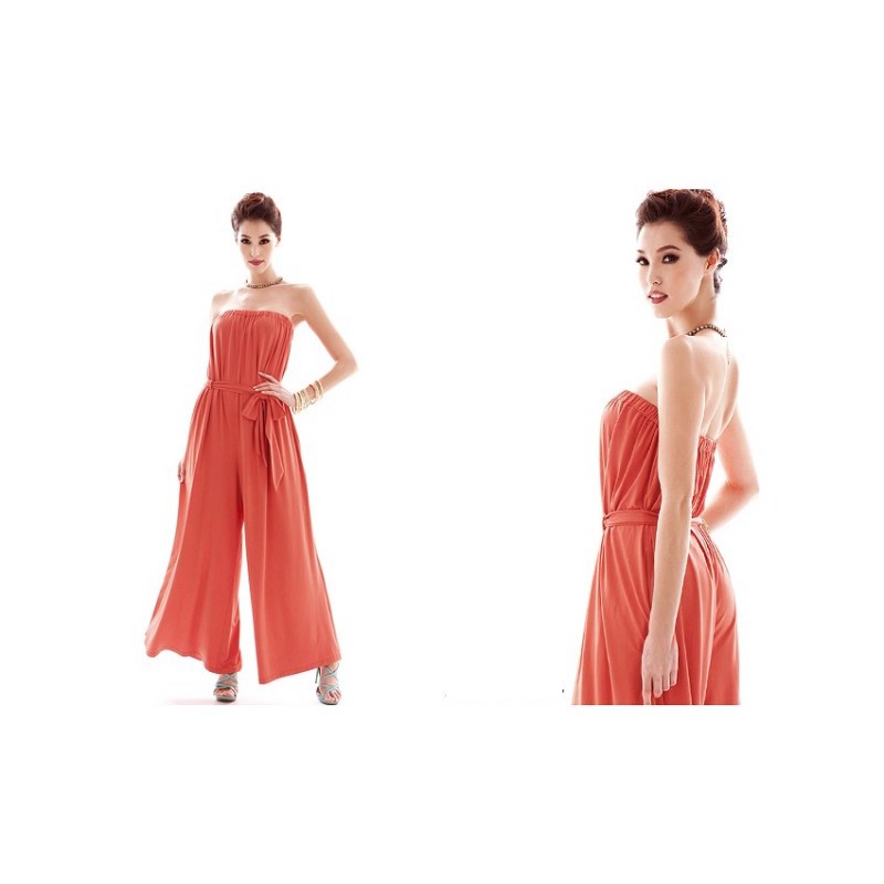 WD21165 Fashion Tube Jumpsuit Orange
