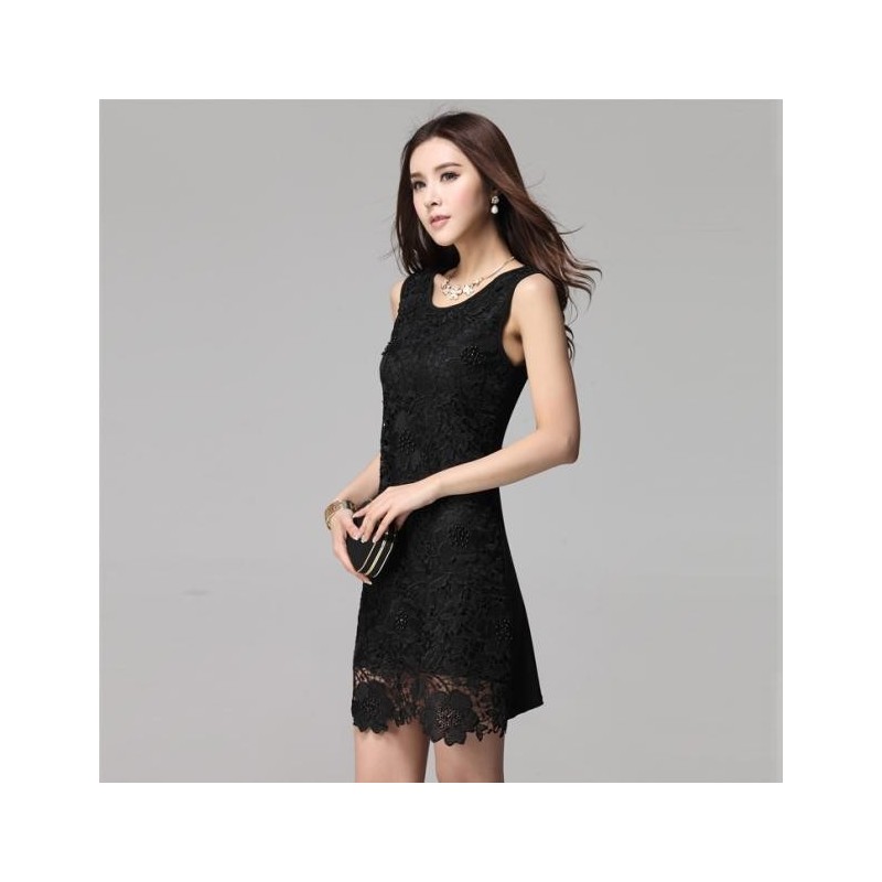 WD21170 Charming Lace Dress Black Other Dresses Dresses 