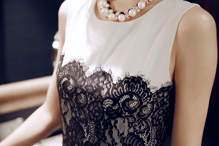 BM70349 Fashion Sleeveless Dress White