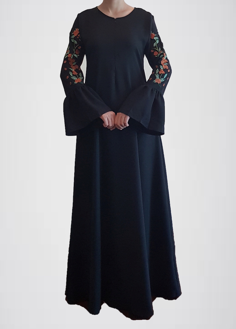 BM70351 Elegant Embroidered Jubah Black