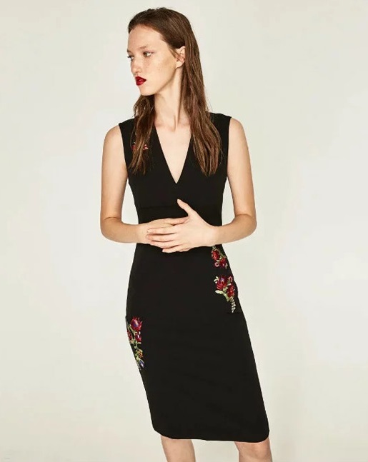 BM70354 Lovely Sleeveless Dress Black
