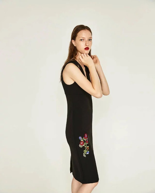 BM70354 Lovely Sleeveless Dress Black