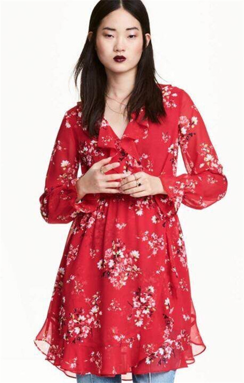 BM70360 Lovely Chiffon Dress Red