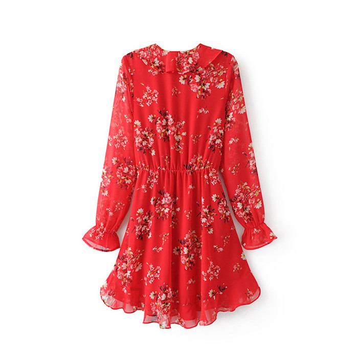 BM70360 Lovely Chiffon Dress Red