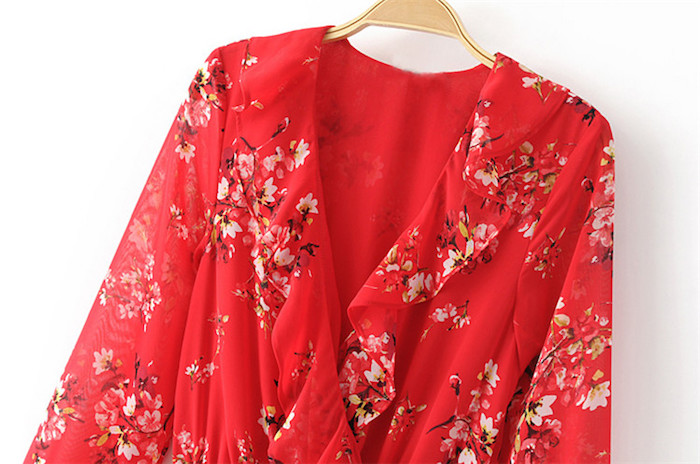 BM70360 Lovely Chiffon Dress Red