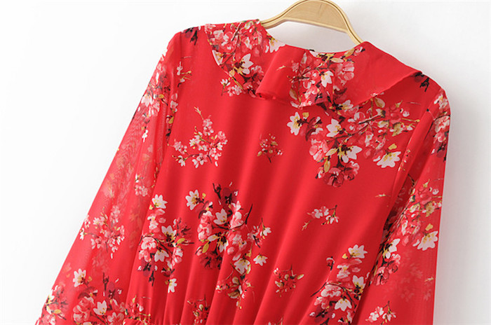 BM70360 Lovely Chiffon Dress Red