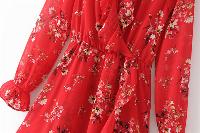 BM70360 Lovely Chiffon Dress Red