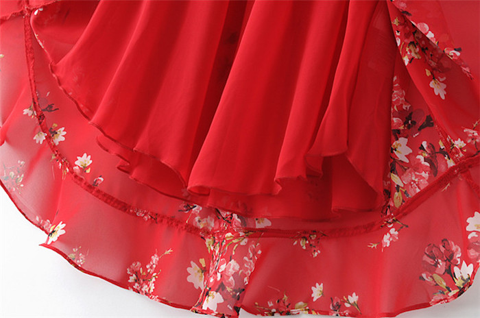 BM70360 Lovely Chiffon Dress Red