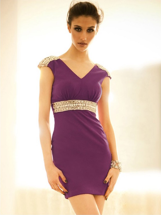 BM70364 Elegant Dress Purple