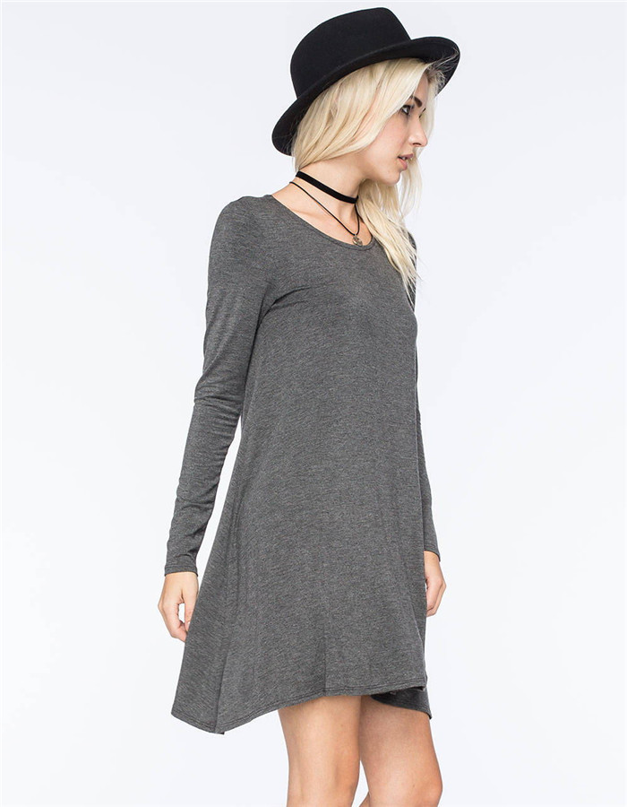 BM70369 Fashion Loose Dress Grey