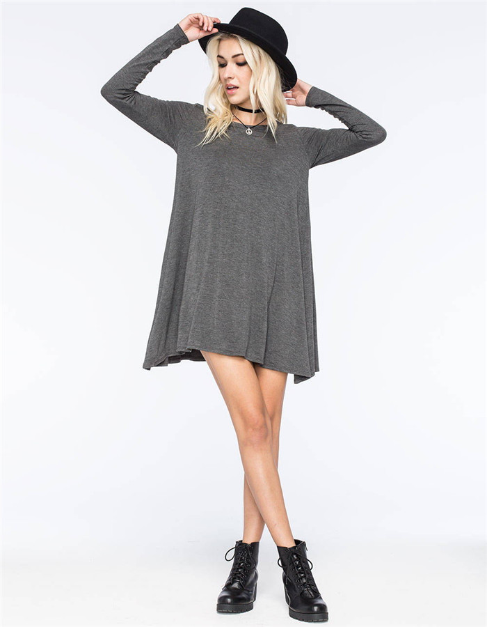 BM70369 Fashion Loose Dress Grey