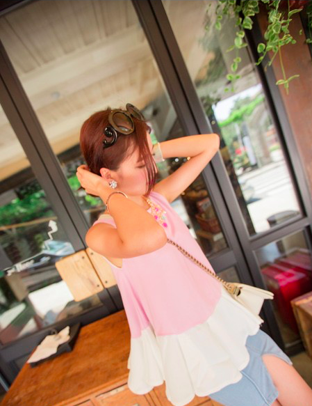 BM70862 Fashion Sleeveless Top Purple