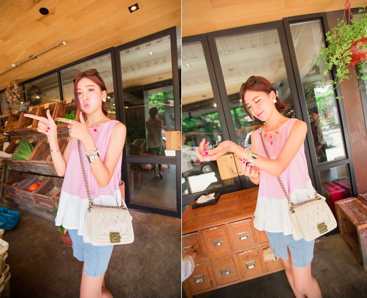 BM70862 Fashion Sleeveless Top Purple