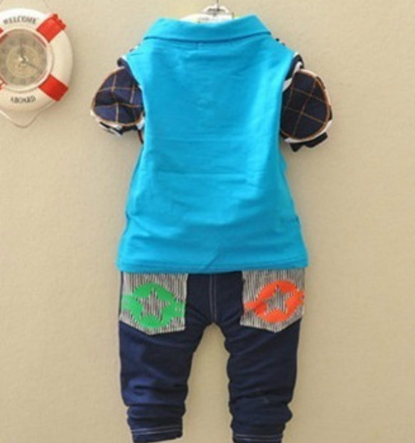 SWK91033 Cute Kids Top and Pant Set Blue