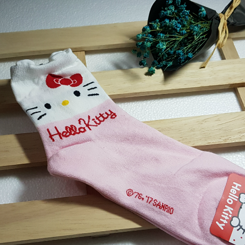 SLSK002A - Ankle Socks (Hello Kitty Pink)