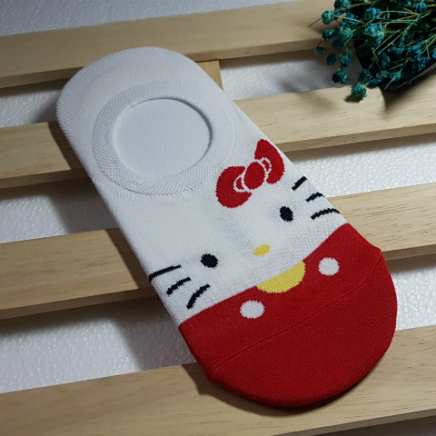 SLSW020B - Fake Socks (Hello Kitty Red)