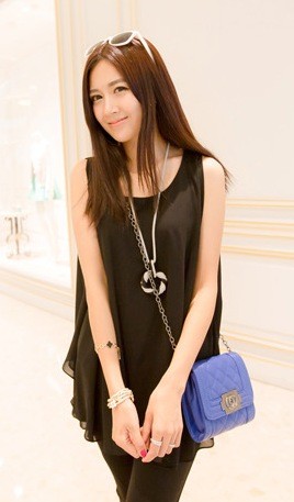 BM70374 Fashion Loose Blouse Black