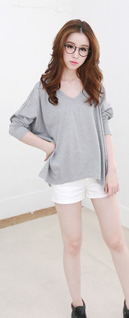 BM70386 Trendy Blouse Grey