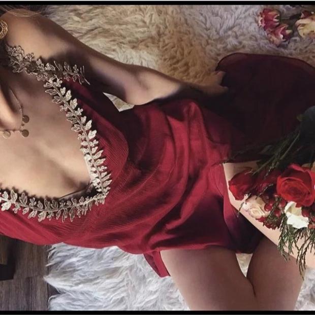 BM70851 Sexy Dress Maroon