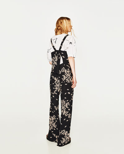 BM70858 Floral Strap Jumpsuit Black