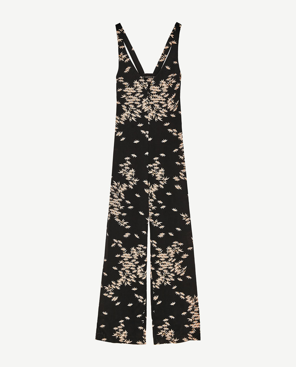BM70858 Floral Strap Jumpsuit Black