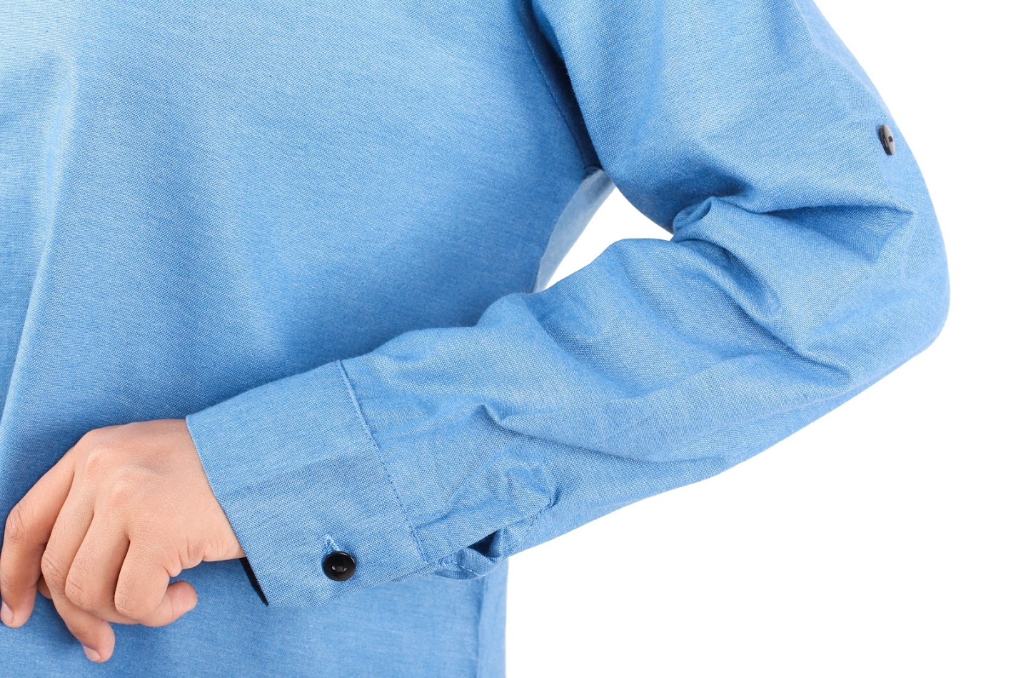 QA-363 Casual Half Button Shirt Coral Blue